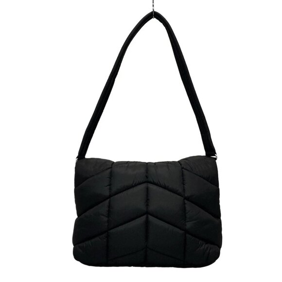 SAINT LAURENT PARIS Puffer Messenger Bag Black Nylon Shoulder Bag - Picture 3 of 15